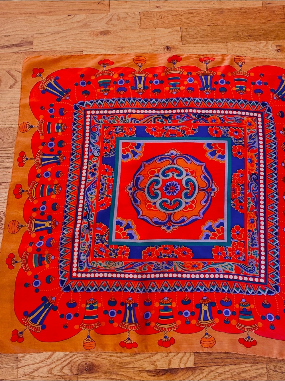 Vintage Silk Scarf Medallion
